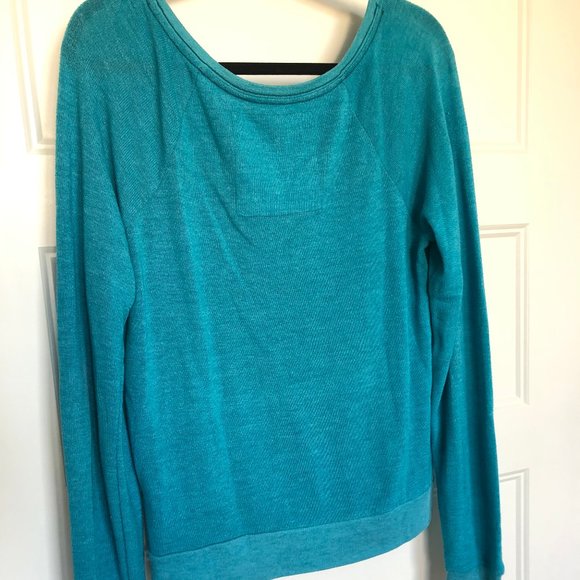 Victoria's Secret PINK slouchy teal sweater - Picture 2 of 7